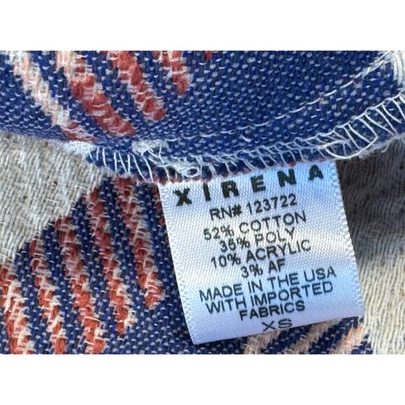 Xirena Ivory Blue Red Crop Jacket Boxy Embroidered Blazer XS - Picture 11 of 11